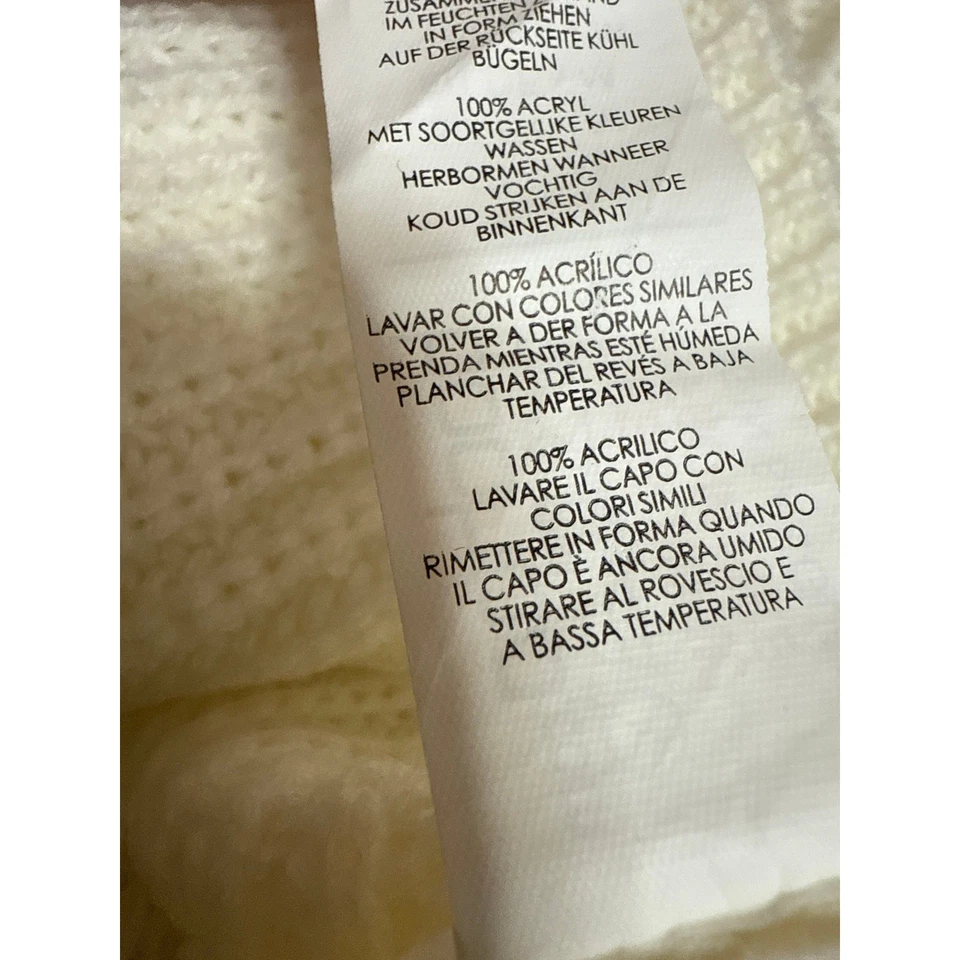 Boohoo Women's Cream White Chunky Knit Turtleneck Long Sleeve Sweater Top Size M - Image 4 of 4