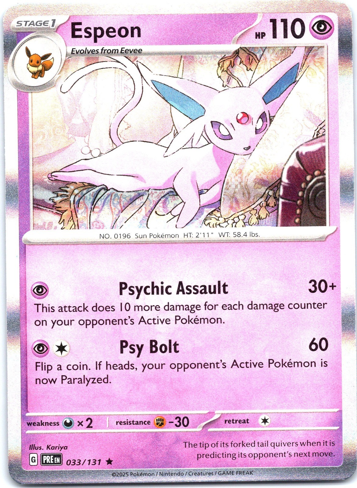Espeon Rare SV: Prismatic Evolutions 033/131 NM