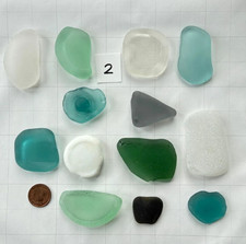 bottle bottom mix Japanese sea glass Surf-Tumbled Beach Glass