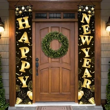 , XtraLarge Happy New Year Door Banner - 72x12 Inch | Happy New Year Backdrop...