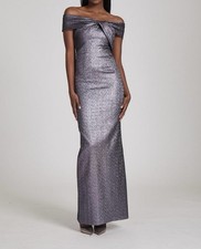 Rickie Freeman For Teri Jon New Off The Shoulder Twist Front Gown Size 8