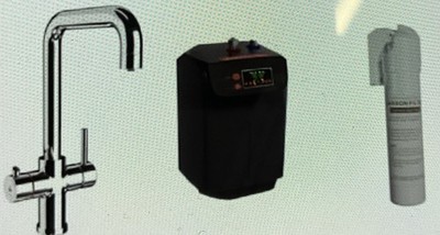 ELISE CHROM 3in1 SOFORT WARMWASSER KÜCHENARMATUR mit KESSEL & FILTER, PDT-00004 NEU