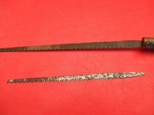 Vintage Wood & Brass Pad Saw Handle Hacksaw Drywall Key Hole Saw Tool