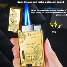 2026 Ping Sound Metal Lighter Turbo Jet Cigarette Lighters Torch Windproof Gas