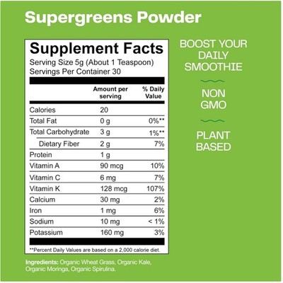 Super Greens Smoothie Booster   30 Servings