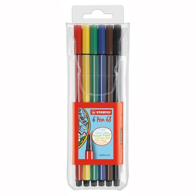 Fasermaler Stabilo Pen 68, 6er Etui