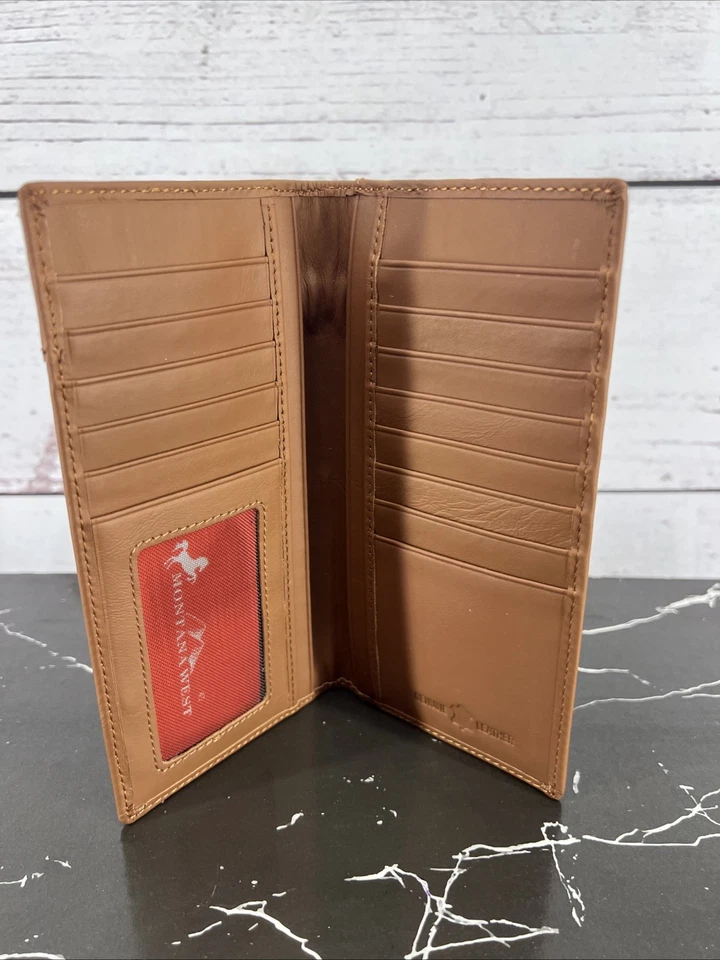 Montana west Men's Wallet Cactus concho Brown Genuine Leather & Cow Hair - Image 2 of 4