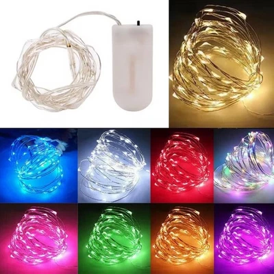 KOKOLOGGO Cadena de luces de alambre Navidad batería decoración fiesta mini micro 10 20 30 50 LED