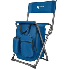 PORTAL Backpack Cooler Chair Fishing Chairs with Backrest Folding Camping Stool