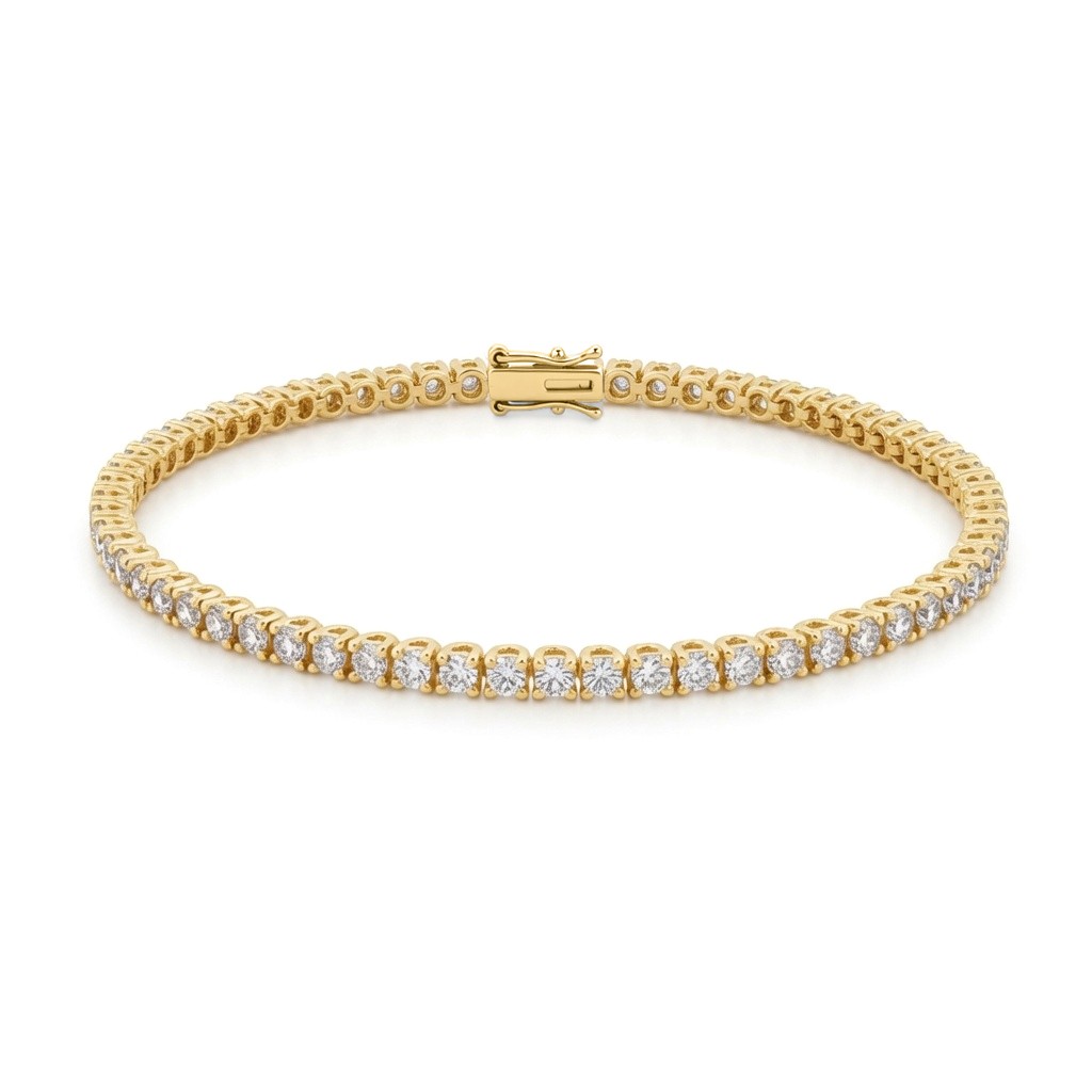 18ct Gold Jewelco London 3ct Certified Natural Diamond Tennis Bracelet