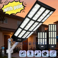 Commercial 99999999LM LED Outdoor Dusk to Dawn Solar Street Light Super Bright