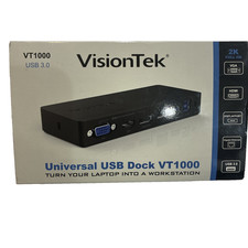VisionTek VT1000 Universal USB 3.0 Dock Station Laptop Workstation Dual Monitor