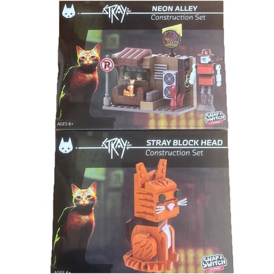 Stray Bricks Sets Neon Alley & Stray Cat Block Head from Play Station 304 pc