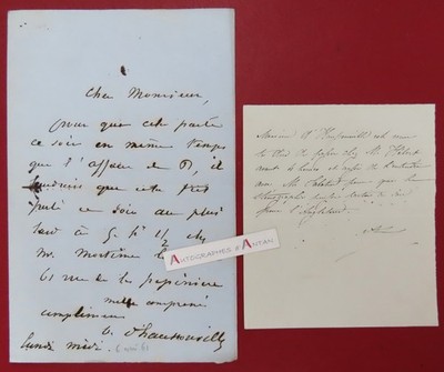   L.A.S Count Joseph d'HAUSSONVILLE + signatory note to identify letter