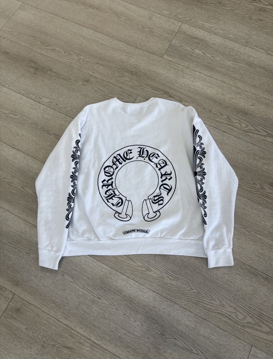 Chrome Hearts Floral Horseshoe Crewneck- White | eBay