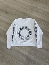 Chrome Hearts Floral Horseshoe Crewneck- White