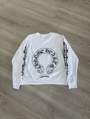 Chrome Hearts Floral Horseshoe Crewneck- White
