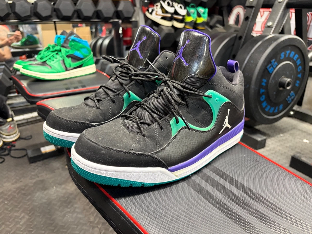 NIKE Jordan Flight TR 97 Mid Sz 11 Black Grape New Emerald 574417-008 Jordan Flight TR 97 Mid Black Grape New Emerald for Sale  main image 2