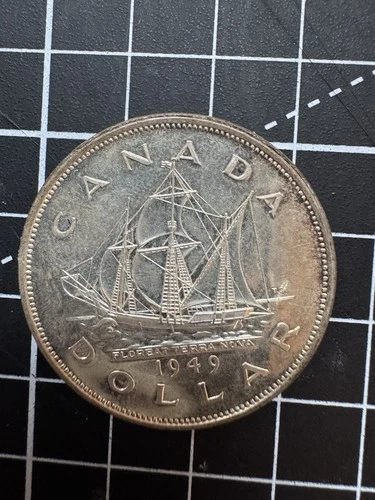 Canada 1949 $1 One Silver Dollar King George VI .800 Silver