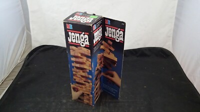 Vintage Classic 1986 Jenga Wood Block Game Milton Bradley 54 Pieces