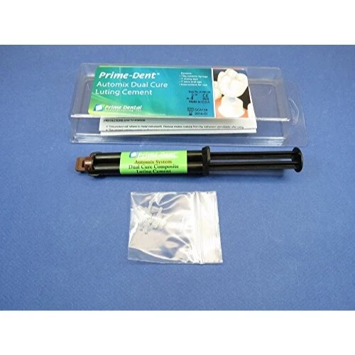 PRIME DENT ADHESIVE DUAL CURE PERMANENT LUTING CEMENT IONOMER CROWN BRIDGE VENEER BRACKETS