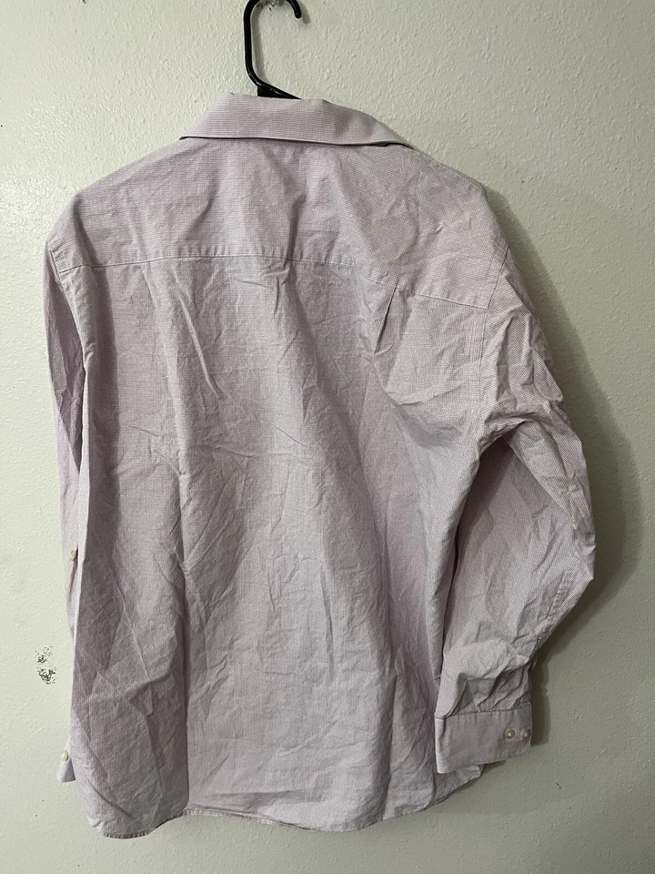 Camisa Calvin Klein Mezcla Algodón Calce Regular 16.5 32/33 Rojo Guinga Cuadros Sólida Foto 2 de 4