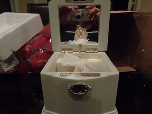 Pottery Barn Kids Abigail Jewelry Box Small Collection Gray Mono