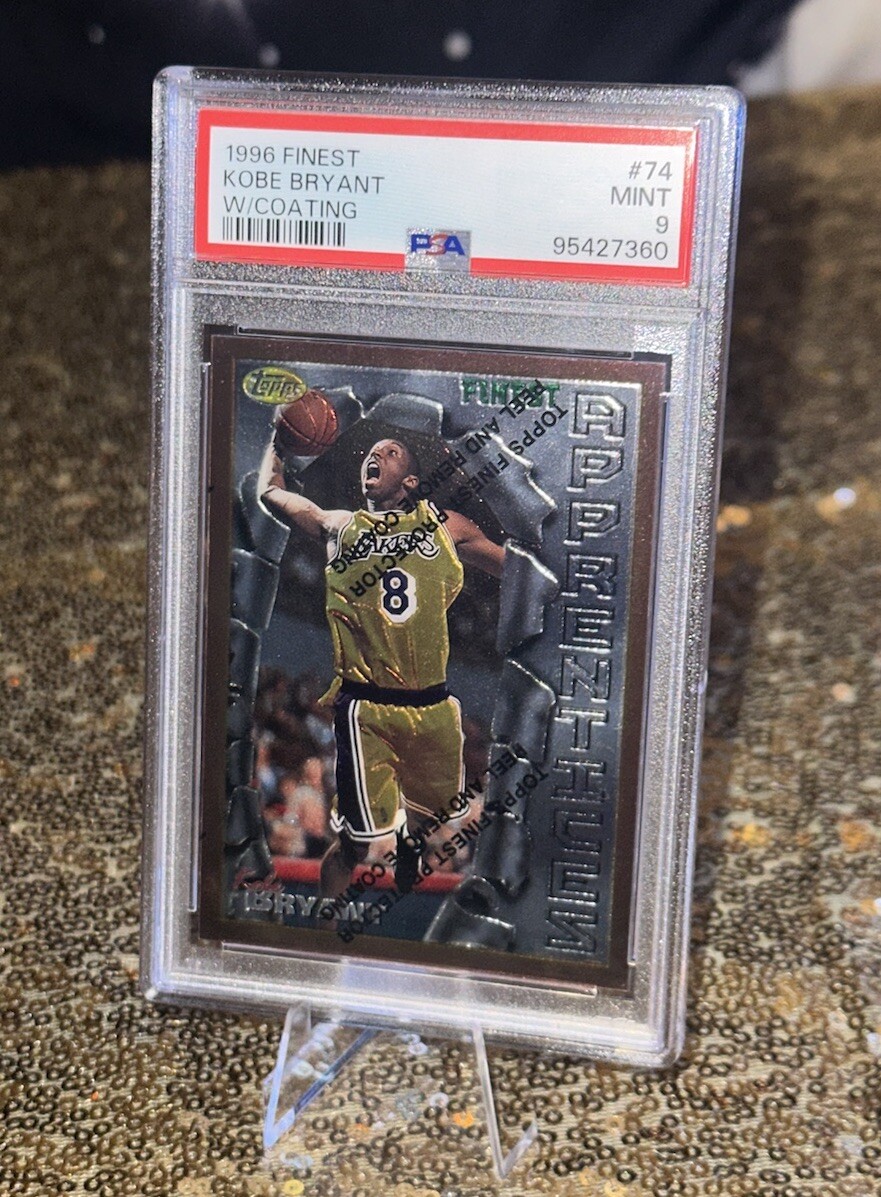 1996 Topps Finest Kobe Bryant Rookie PSA 9 Mint w/ Coating Lakers 