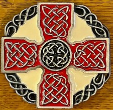 The Celtic Cross Big Enameled Belt Buckle 1992 Tanside England Dragon Collection