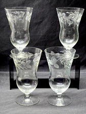 Vintage Glastonbury-Lotus 6.25" Iced Tea Glass MARTY Pattern, Footed  - Set Of 4