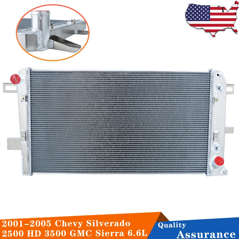 3 Row Radiator For 01-05 Chevy Silverado 2500 HD 3500 GMC Sierra 6.6L V8 Diesel Foto 2 de 4