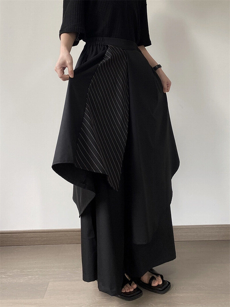 Japanese Street style Irregular Wide Leg Pants Women Loose