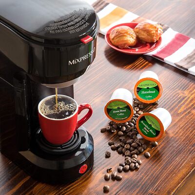 Mixpresso 2 in 1 Brewer - Single Serve & Ground Coffee, Compact