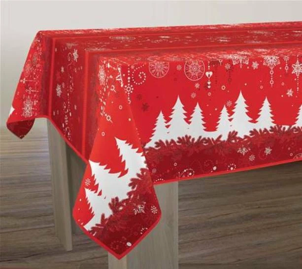 NAPPE ANTI-TACHES  NOEL ROUGE  - GRIS - BLANC - Photo 3/4