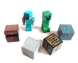 Mojang Minecraft Video Games Toy 4 Block Figures Job Lot Set Steve Creeper Ebay