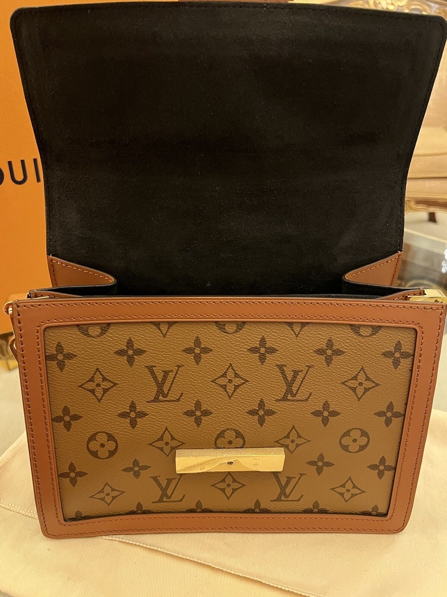 Louis Vuitton Daphne Shoulder Bag MM Brown Leather Monogram