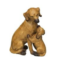 Ambiente Hund Mit Welpe Braun Sitzend Dekohund Figur Hundefigur Skulptur