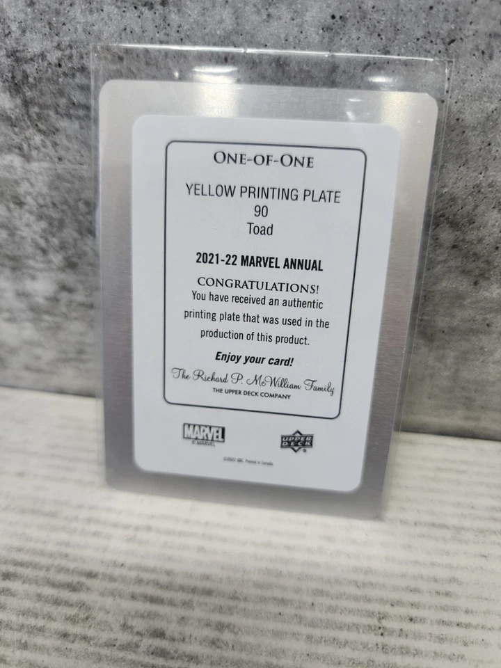 Marvel Annual 2021-22 printing plate 1/1 Toad Hologram Upper Deck - Image 2 of 2