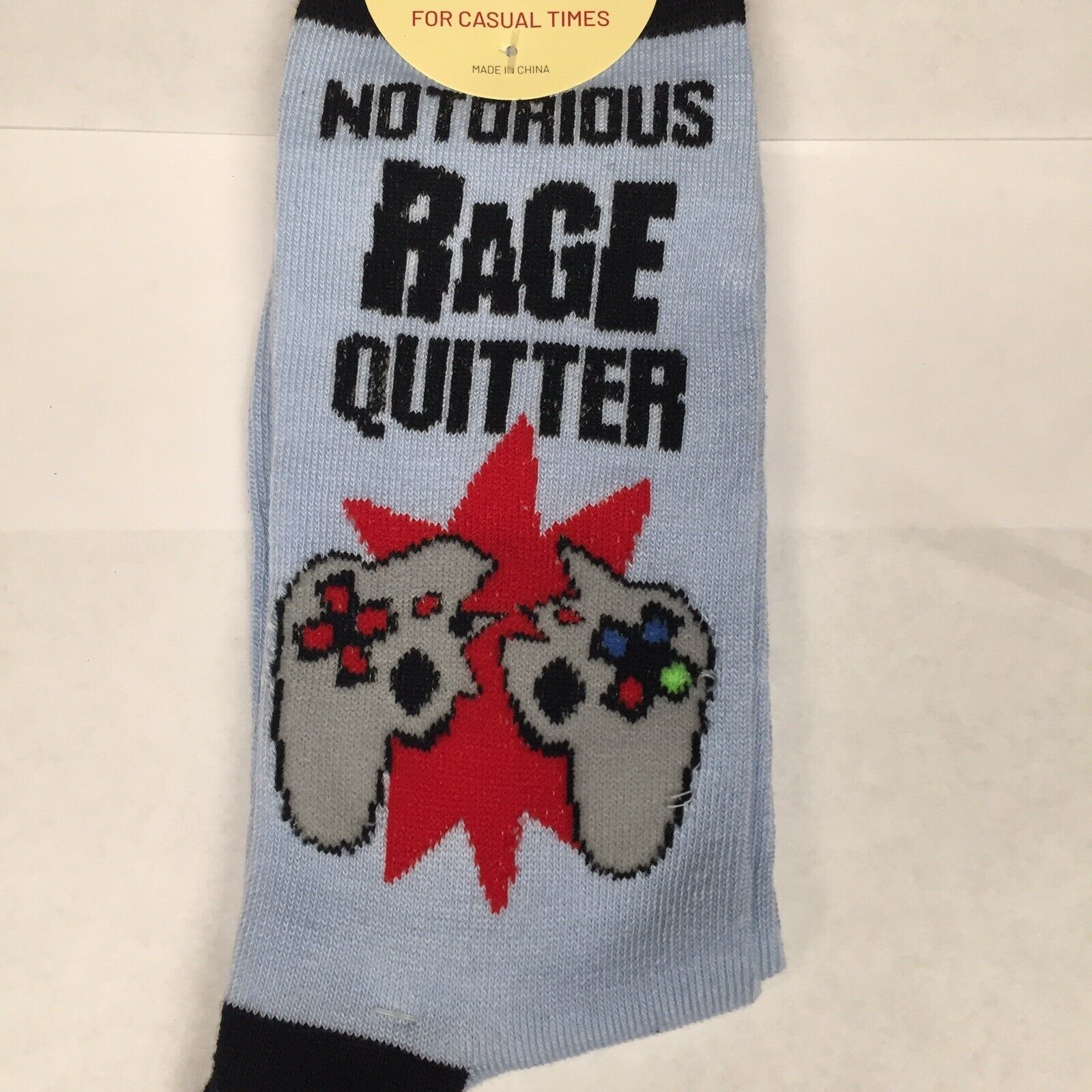 Socktopia Rage Quitter Novelty Socks Size 6-12 Men's Crew New Tags