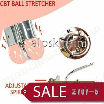 Stainless Steel Chastity Lock Scrotum CBT Spike Ball Stretcher