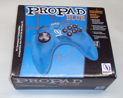 NEW IN BOX Vintage ProPad Blue PC Game Controller