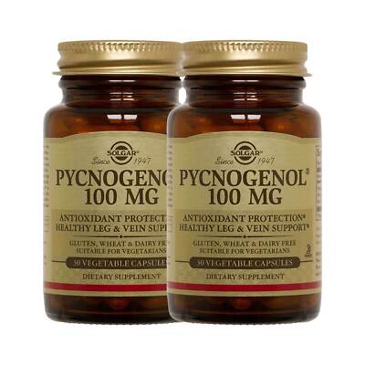 2x Solgar PycnogenolAr 100 mg Vegetable Capsules 30