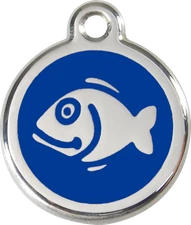 Stainless Steel Red Dingo Fish Cat ID Tag Red Purple Blue Green Pink Yellow