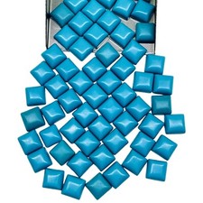62 Pcs Natural Constituted Turquoise 8mm Square Cabochon Gemstones Wholesale Lot