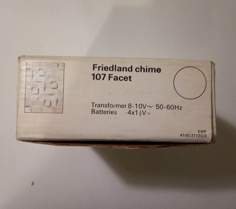 Timbre de puerta Friedland 107 faceta vintage años 70 y timbre de sésamo -- Nuevo de Lote Antiguo Foto 3 de 4