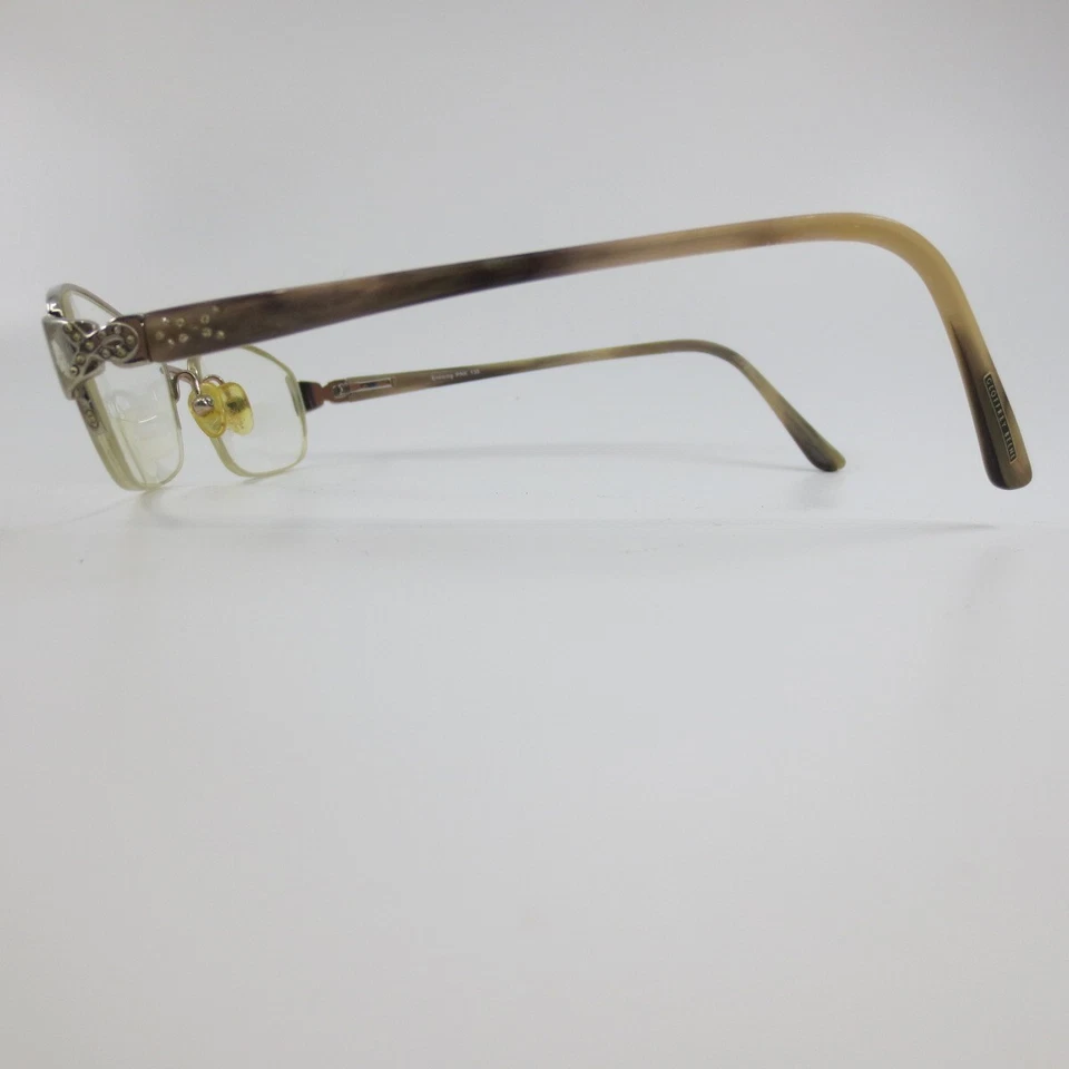 Marco de gafas Geoffrey Beene para mujer pulido dorado medio borde ovalado 52-18-135 Foto 3 de 4