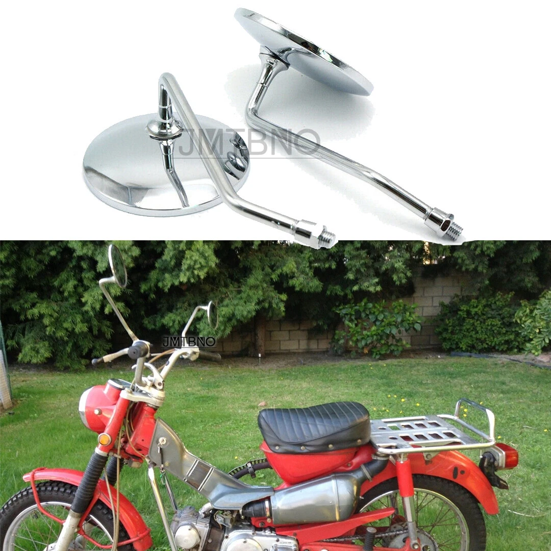 For 1976-1981 Honda CT90 CT70 CT125 Pair Chrome Motorcycle Rearview Side Mirrors