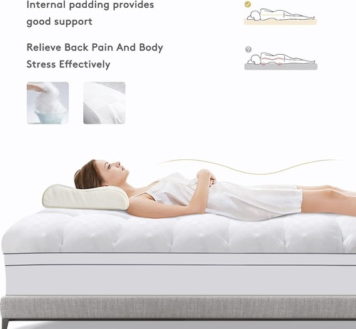 Queen Cooling Mattress Protector - 8-2 Inch Deep Pocket & Overfilled Comfort - Picture 8 of 9