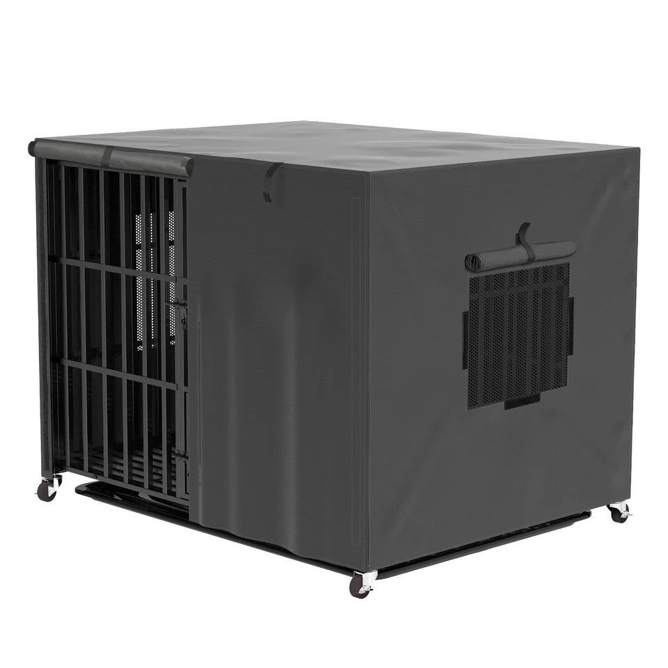 Hundekäfig mit Rollen Stahl Hundebox Transportbox für große Hunde Schwerlast - Bild 3 von 4