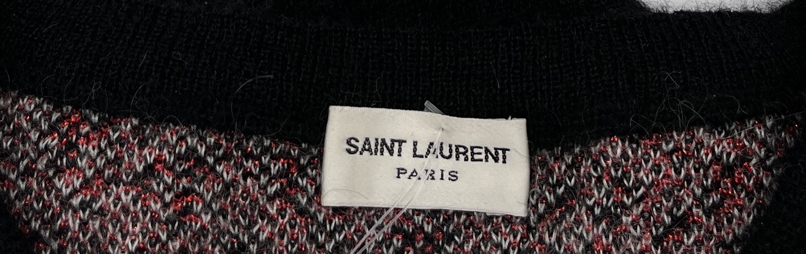 Maglione Vite Stampato Saint Laurent 2016 Mohair Stampa Leopardata Rosso Taglia M